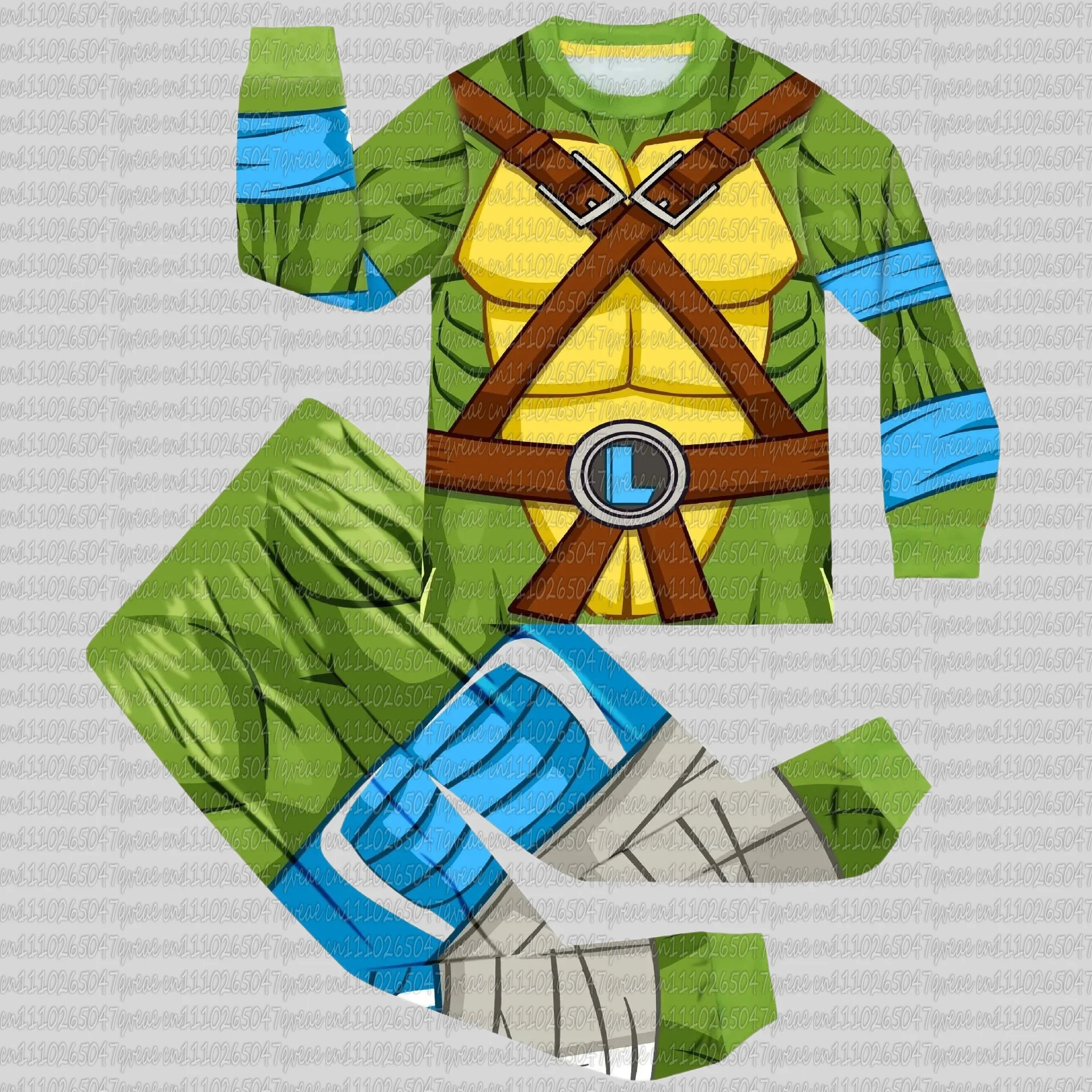 

2026 Bandai Anime Ninja Turtles Theme Coswear Pajama Spring and Autumn Hoodie Set Suitable for Adult Family Matching