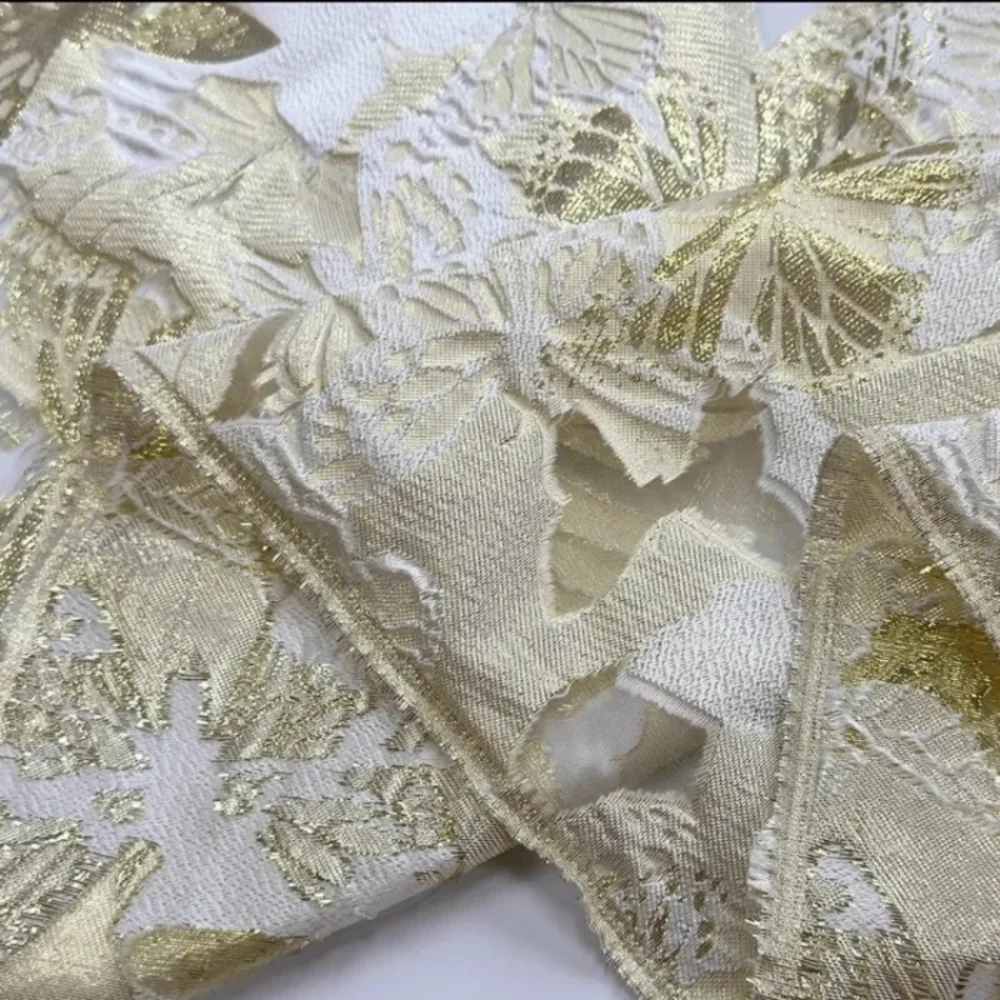 

Matal Wire Organza Fabric Jumpsuit Puffy Skirt Jacquard Apparel Sewing Fabrics Breathable Diy Sew Cloth By The Meter