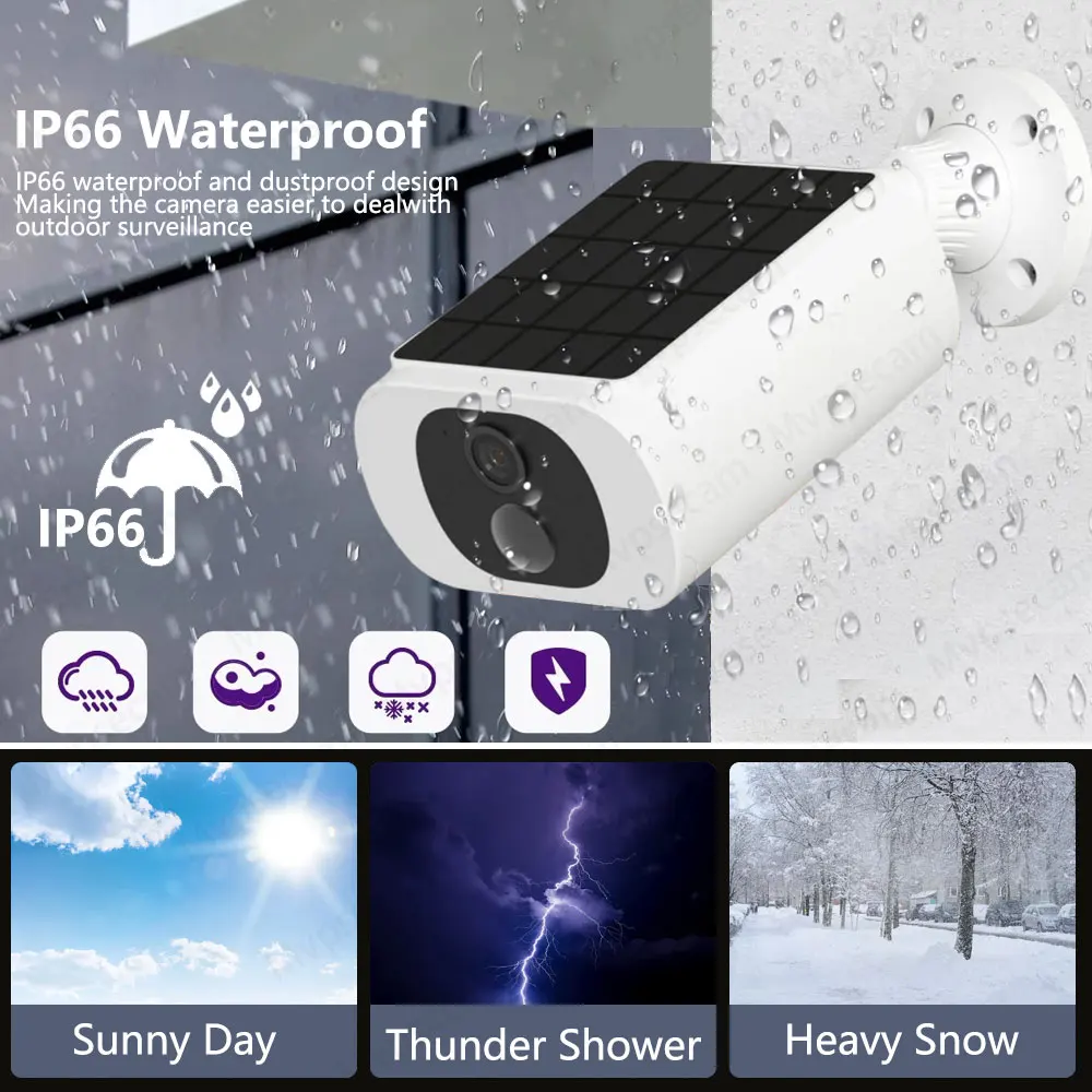 Tuya Wifi Solar Bullet Camera Outdoor 5MP Waterproof Battery Powered CCTV Surveillance Security Camera Wireless Two Way Audio