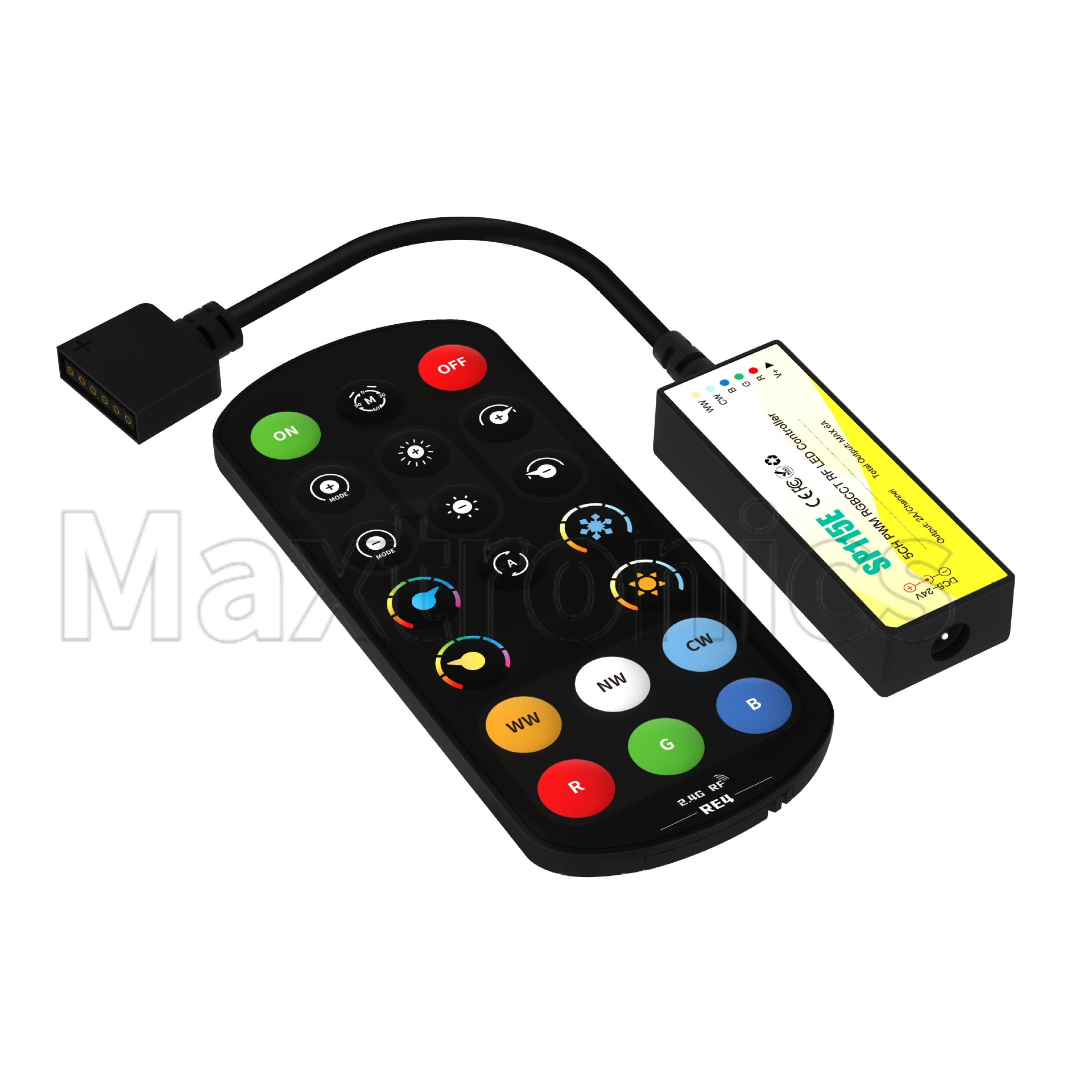 PWM Mini RF 2.4G LED Controller 2pin DIM 3pin CCT 4pin RGB 5pin RGBW 6pin RGBCCT 2835 5050 FCOB No IC Light Strip SP112E SP113E