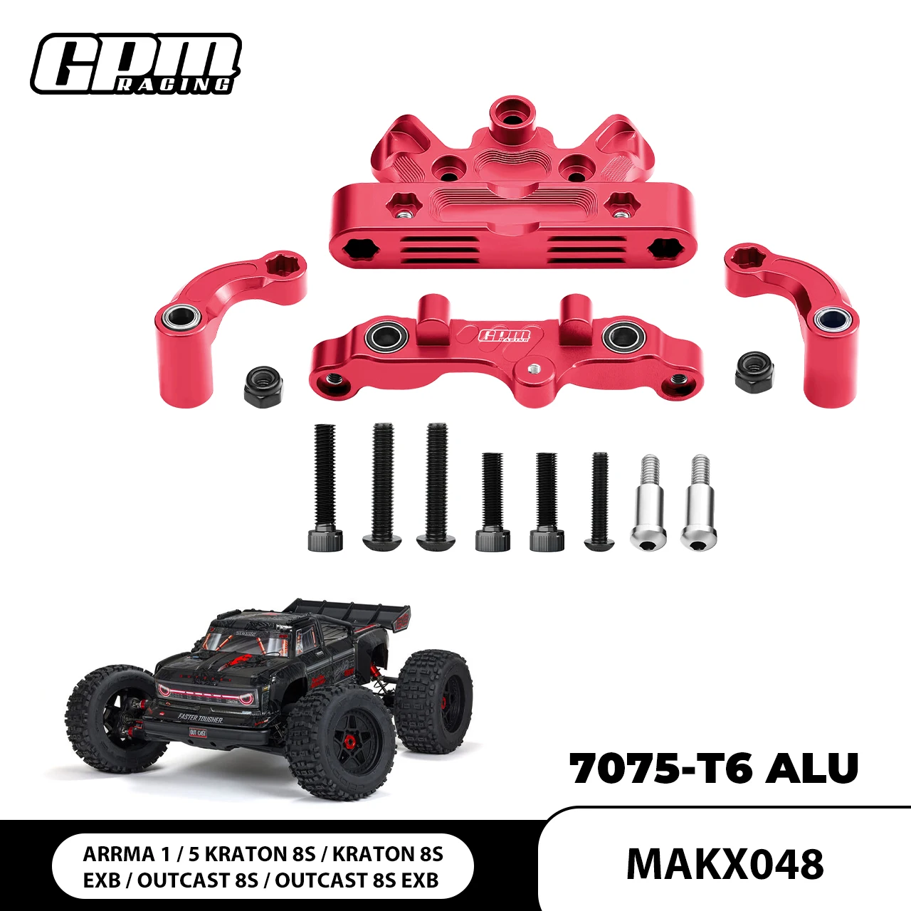 

GPM Aluminum Steering Arms For ARRMA 1/5 Kraton 8S、ARRMA 1/5 Outcast 8S Blx