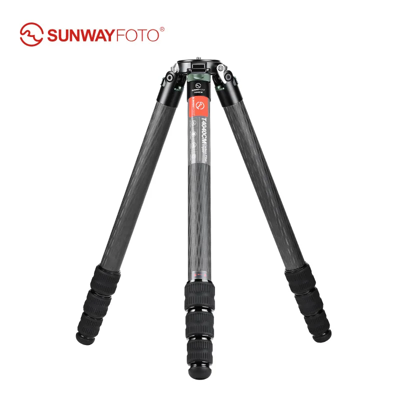 SUNWAYFOTO T4040CM Heavy Duty Carbon Fiber Tripod for Video Camera Photography , 4 sections, 88lb(40kg) Load