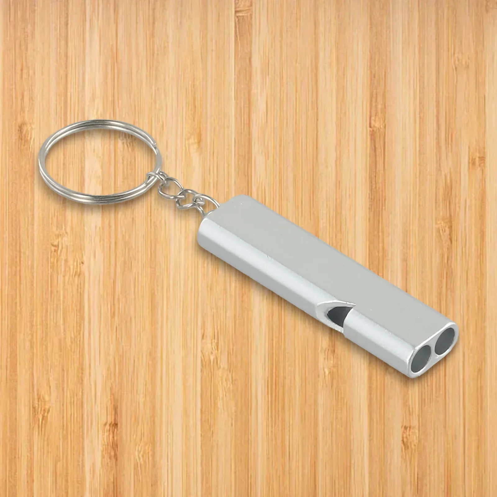 Alumínio SOS Whistle para sobrevivência ao ar livre, chaveiro portátil, tubo duplo, camping e caminhadas peças, 120db