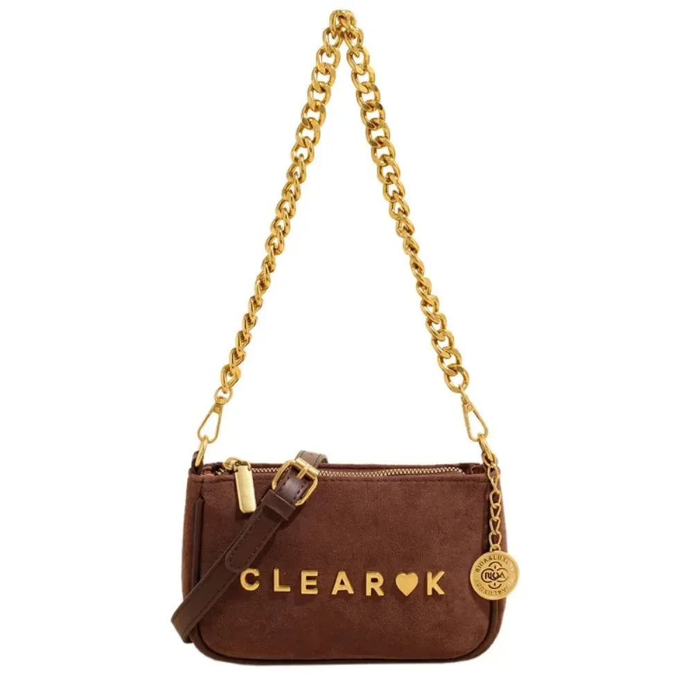 

New fashion senior simple popular small square bag texture temperament chain crossbody bag single shoulder armpit female bags