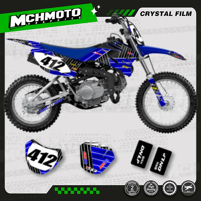 

MCHMFG Motorcycle Fairing Graphics Background Decal Adhesive Stickers Kits For 2008-2021 TTR110 YAMAHA Number Name Custom