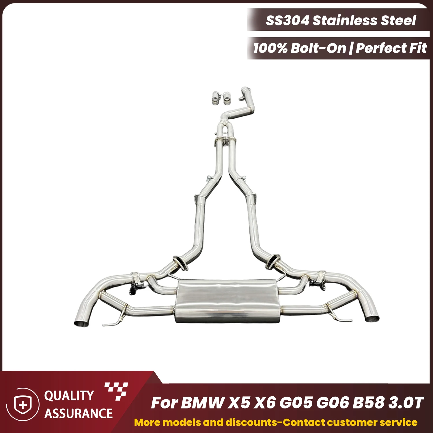 

Stainless Steel Catback Exhaust ECCF for BMW X5 X6 G05 G06 B58 3.0T Aggressive Sound Plug & Play OEM Warranty Friendly