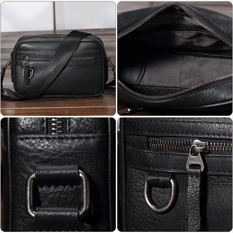 Leather men's crossbody bag, cross-border men's bag, luxury leather bag, fashionable and trendy single-shoulder crossbody bag