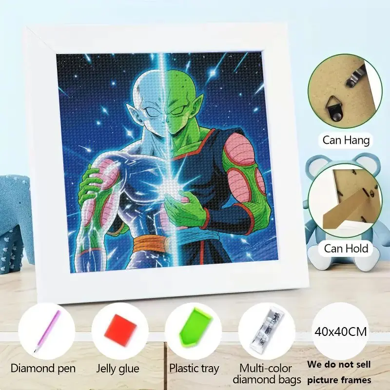 

5D Full Square Drill Dragon Ball Z Piccolo Diamond Painting Kit, DIY Anime Manga Character Split Form Diamond Art Embroidery, Co