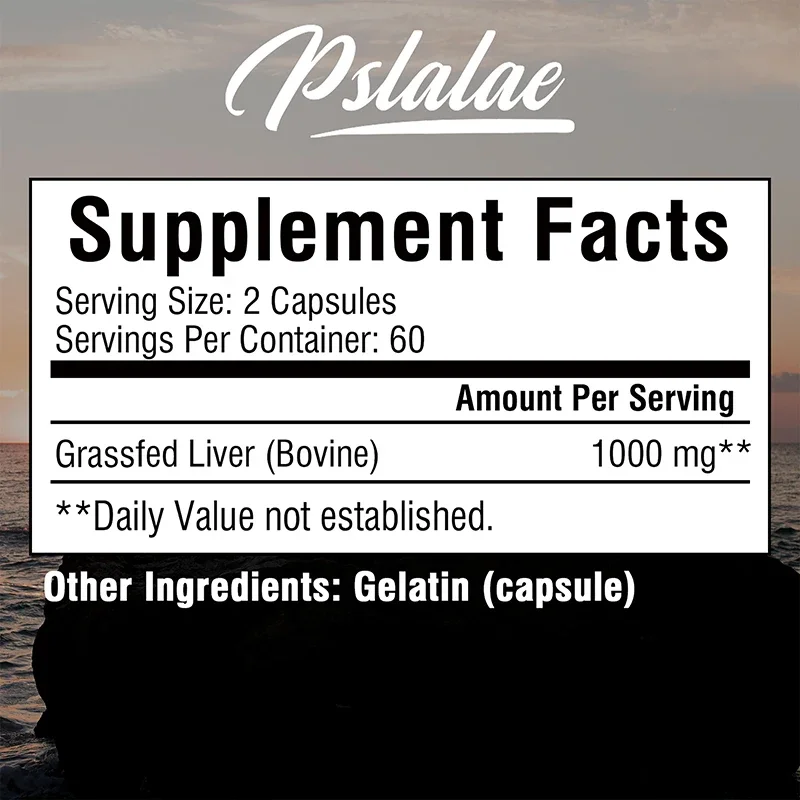 كبد لحم البقر من جراس فيد - يدعم إنتاج الطاقة والهضم والمناعة والمكملات الصحية العامة - 120 كبسولة #2