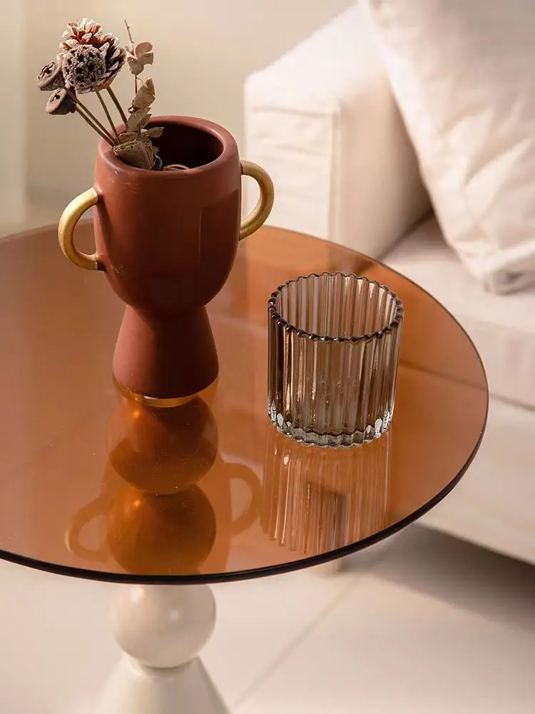 Coffee Table Small Round Table Luxury Living Room Sofa Side Table Home Furniture Center Table Service Tables Designer Glass Tabl