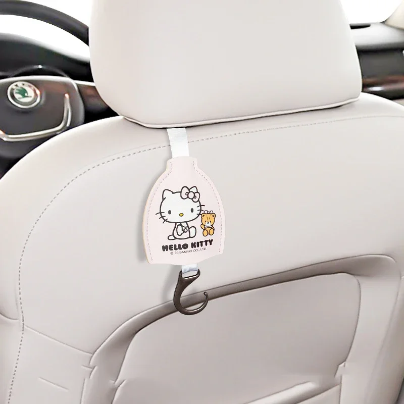 Miniso Cartoon Sanrio Xxx Hello Kittys Accessories Cute Beauty Anime Car Seatback Hook Headrest Hook Pendant Toys for Girls Gift