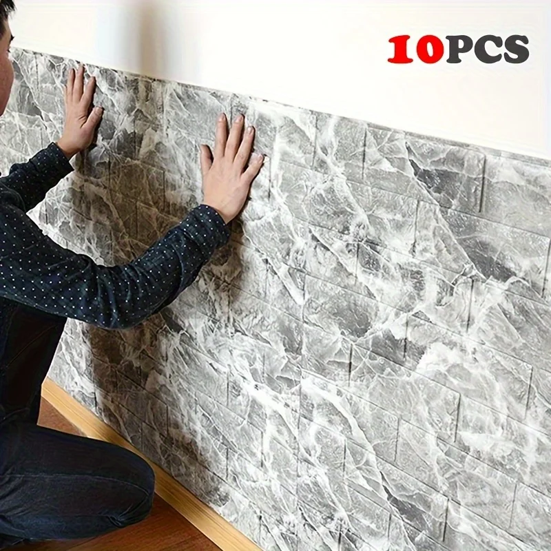 

10 шт., самоклеящиеся 3D обои, наклейка на стену для спальни, гостиной, общежития, украшение, фоновая бумага, самоклеящаяся