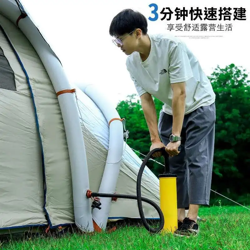 Outdoor Camp Two Bedroom InfIatable Camping Tent Oxford Cloth Size For 6-8 People