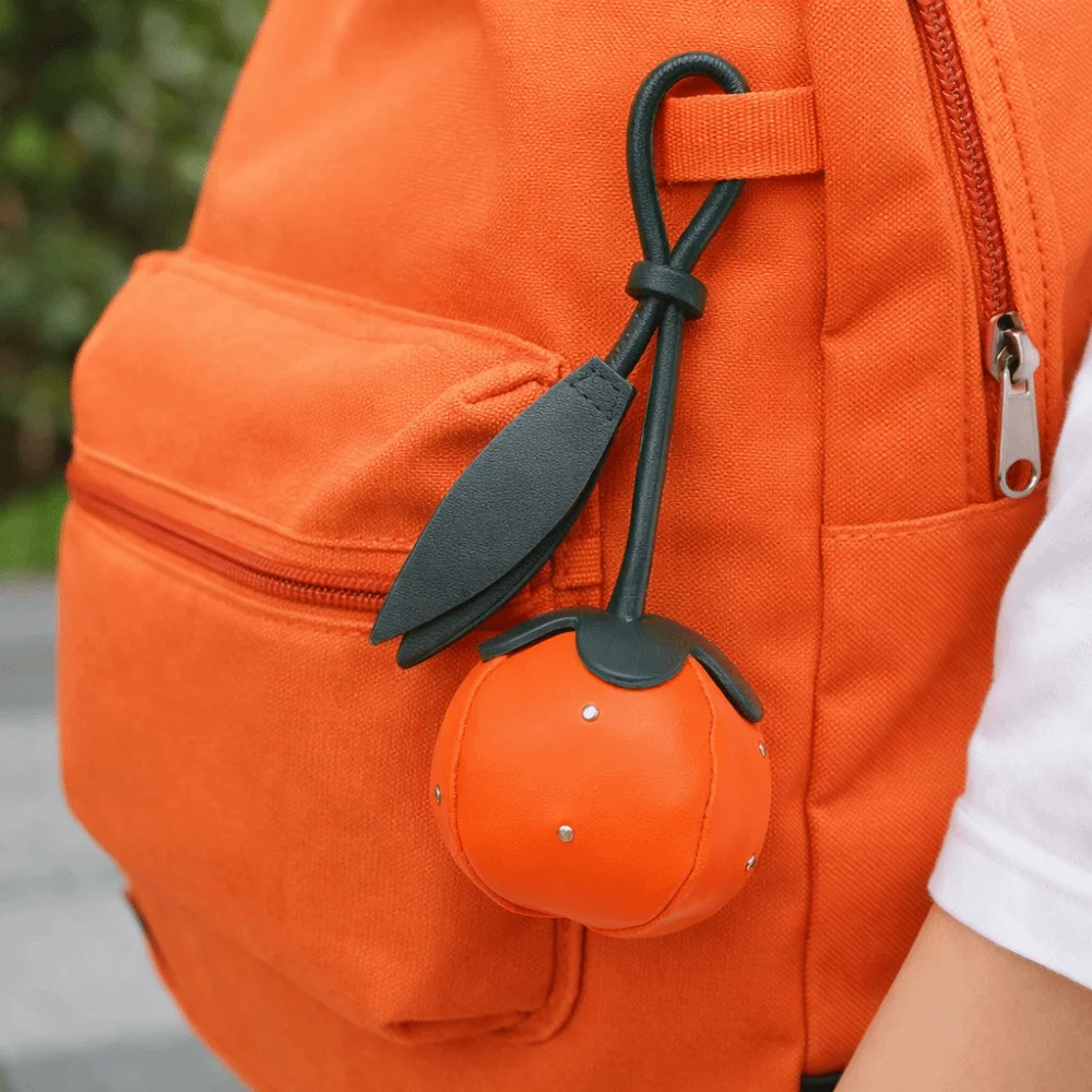 

Exquisite Leather Persimmons Bag Charm Fruit Shape Elegant Fashionable Bag Pendant All-Match Cute Hanging Decoration Keychain