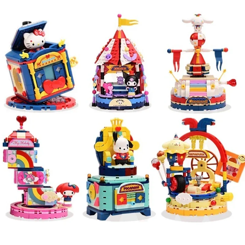 

Sanrio Keeppley Kuromi Hello Kitty строительные блоки Hangyodon Magic Circus Pochacco кирпичная фигурка игрушка для рождественских подарков