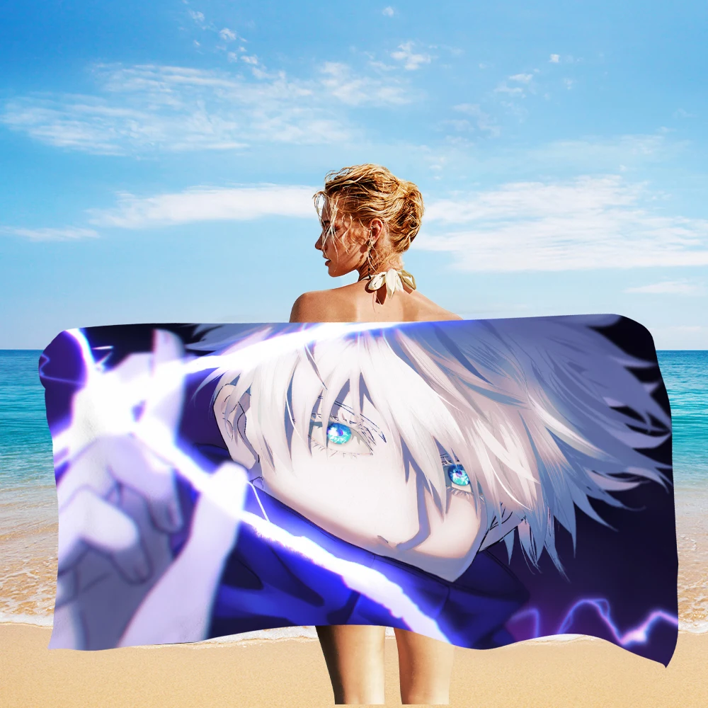 

Cool Boy Beach Towel Summer Japan Anime Towels Bathroom Cartoon Jujutsu Kaisen Printed Bath Towel Swim Towels Quick Dry Under 10