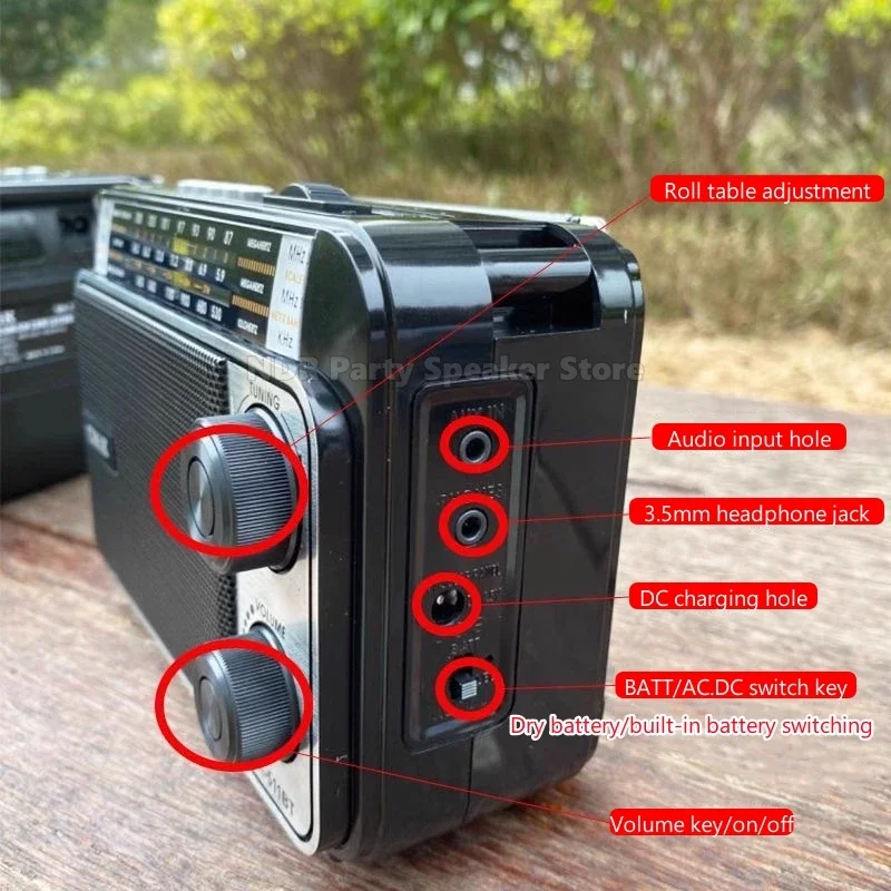 Портативное ретро-радио, высокочувствительное FM AM SW-радио, выпрямитель, встроенные беспроводные Bluetooth-колонки, уличный MP3-плеер