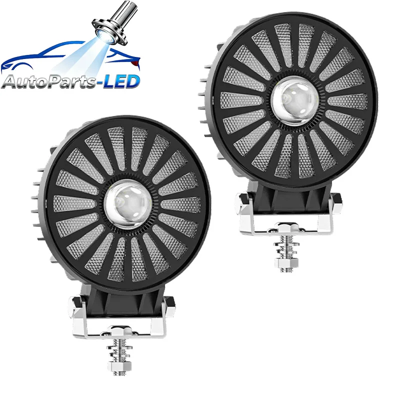 

4pcs New Round LED Strobe Light Motorcycle Spotlight RGB 16W Work Light For Off-road/Motorcycle/Electric Vehicle/Forklift