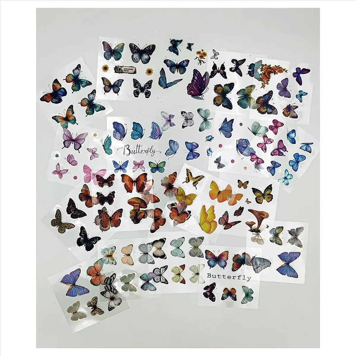 clean 200 Sheets Vintage Butterfly Plant Flower Scrapbook Stickers for Junk Journal Supplies,Butterfly Wings