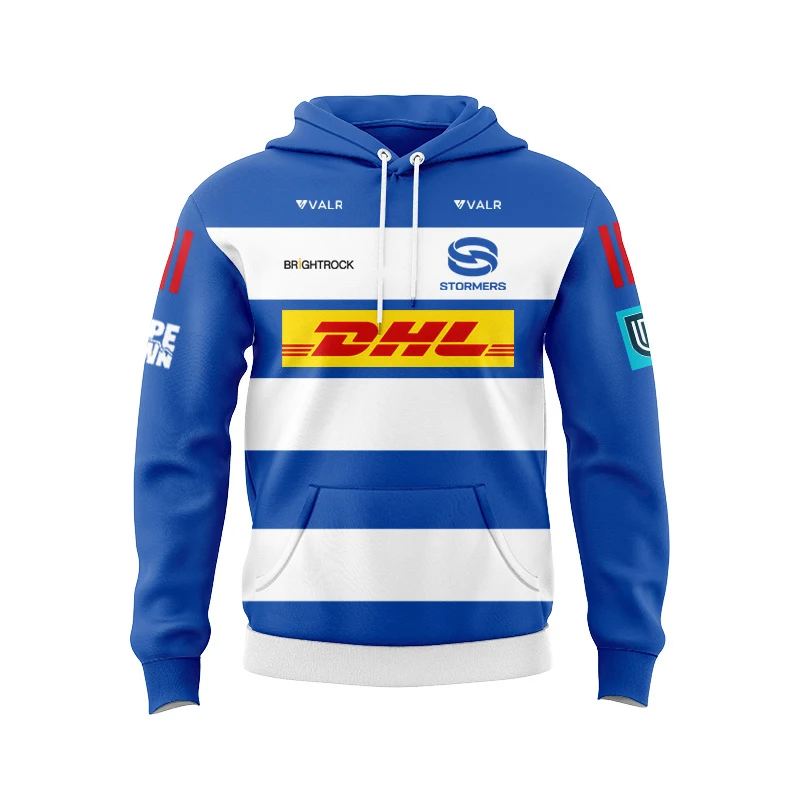 Adult Rugby Sweatshirt with Hat Bristol Bear Stormers Children's Football Team Sportswear Comfortable Polyester Blend