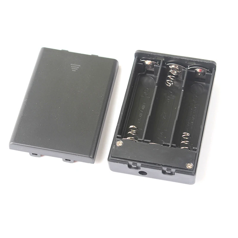 Plastic AA Battery Storage Case 3 Slots x 4.5V for 3x AA Batteries Holder Box Container with ON/Off Switch, DC3.5x 1.35 Jack