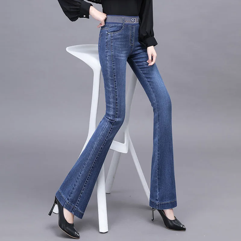 

High Waist Wide Leg Jeans Women's Spring Autumn New Sle Bootcut Pants Cotton Stretch Denim Bootcut Jeans Flared Jeans