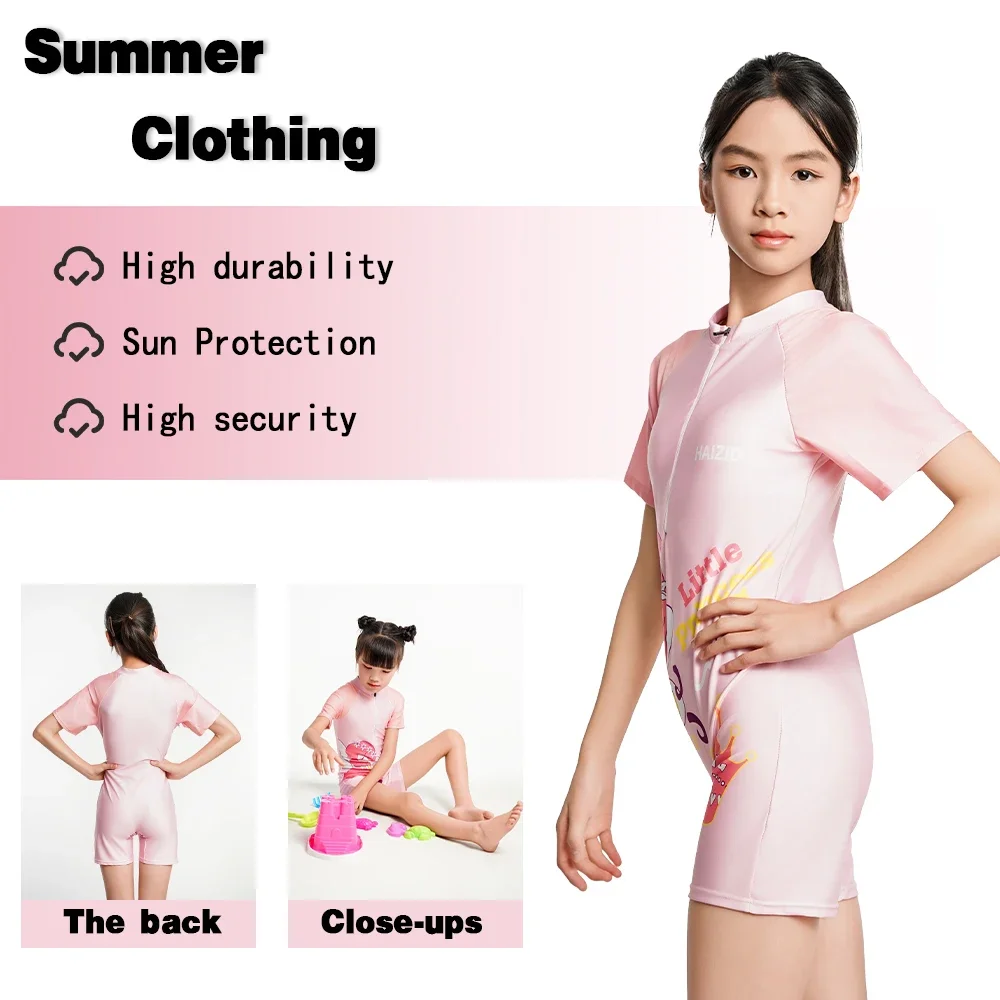 2024 New Fashion Children\'s Swimwear Cute Cartoon Girls One-Piece Swimming Costume Toddler Breathable Swimming Suit Girls