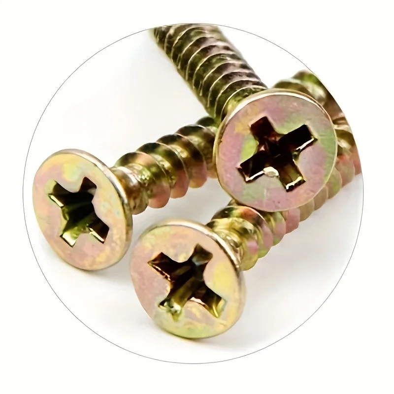 براغي ذاتية التنصت فئة 8.8 - رأس مسطح، ملولبة بالكامل للخشب - قفل ذاتي بقطر 3.5 مم بطول 16/20/25/30 مم #3