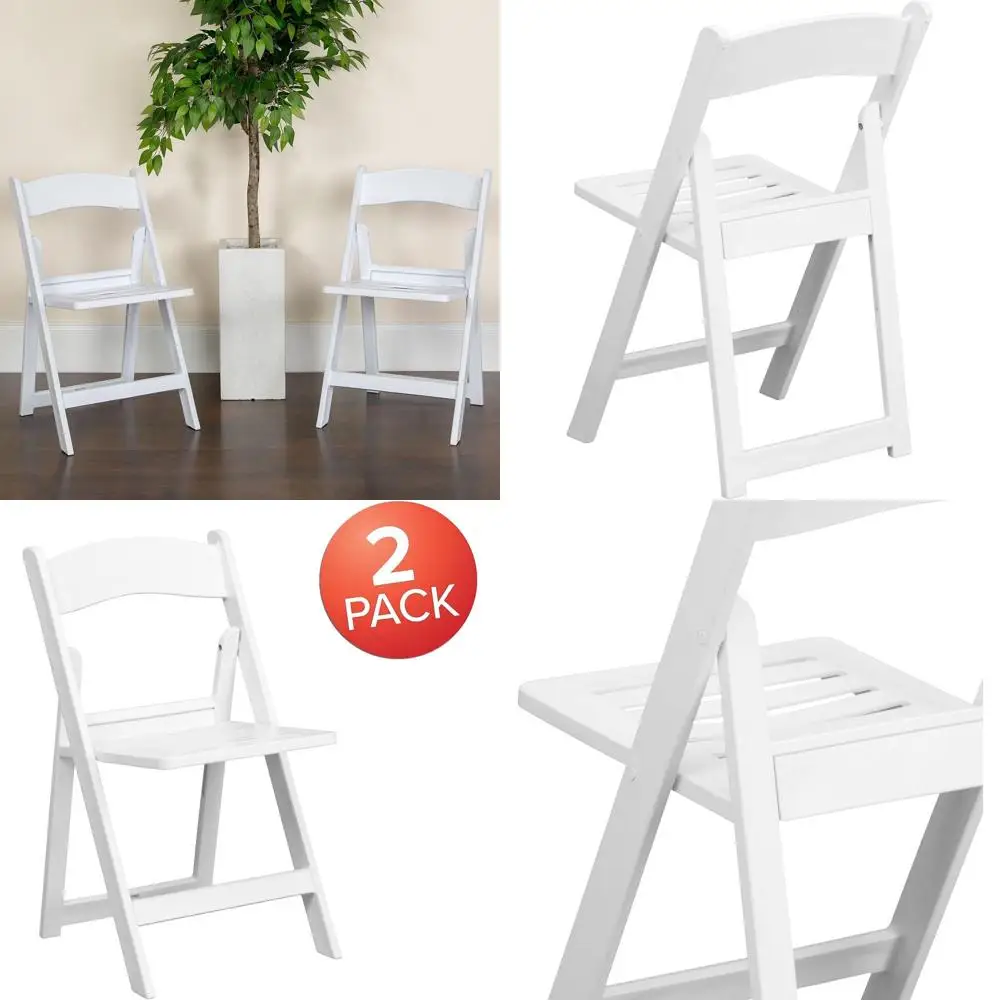 

Складной стул HERCULES из полимерной смолы, 800 фунтов, с белым сиденьем с решетчатыми подлокотниками, 2 шт.