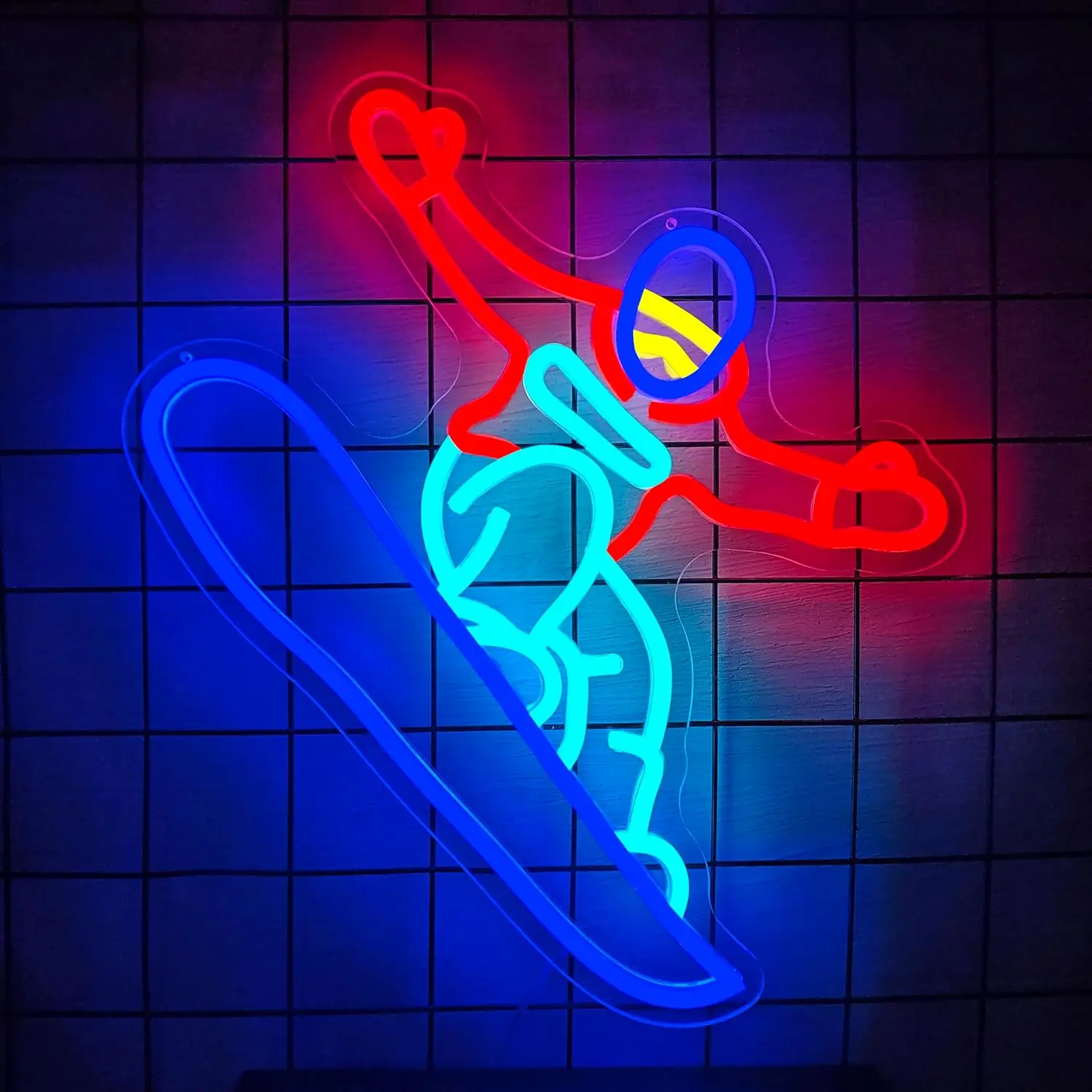 

Ski Neon Sign USB Powered Handmade LED Light for Sports Club Game Room Bedroom Decoration Birthday Gift Art Wall Light