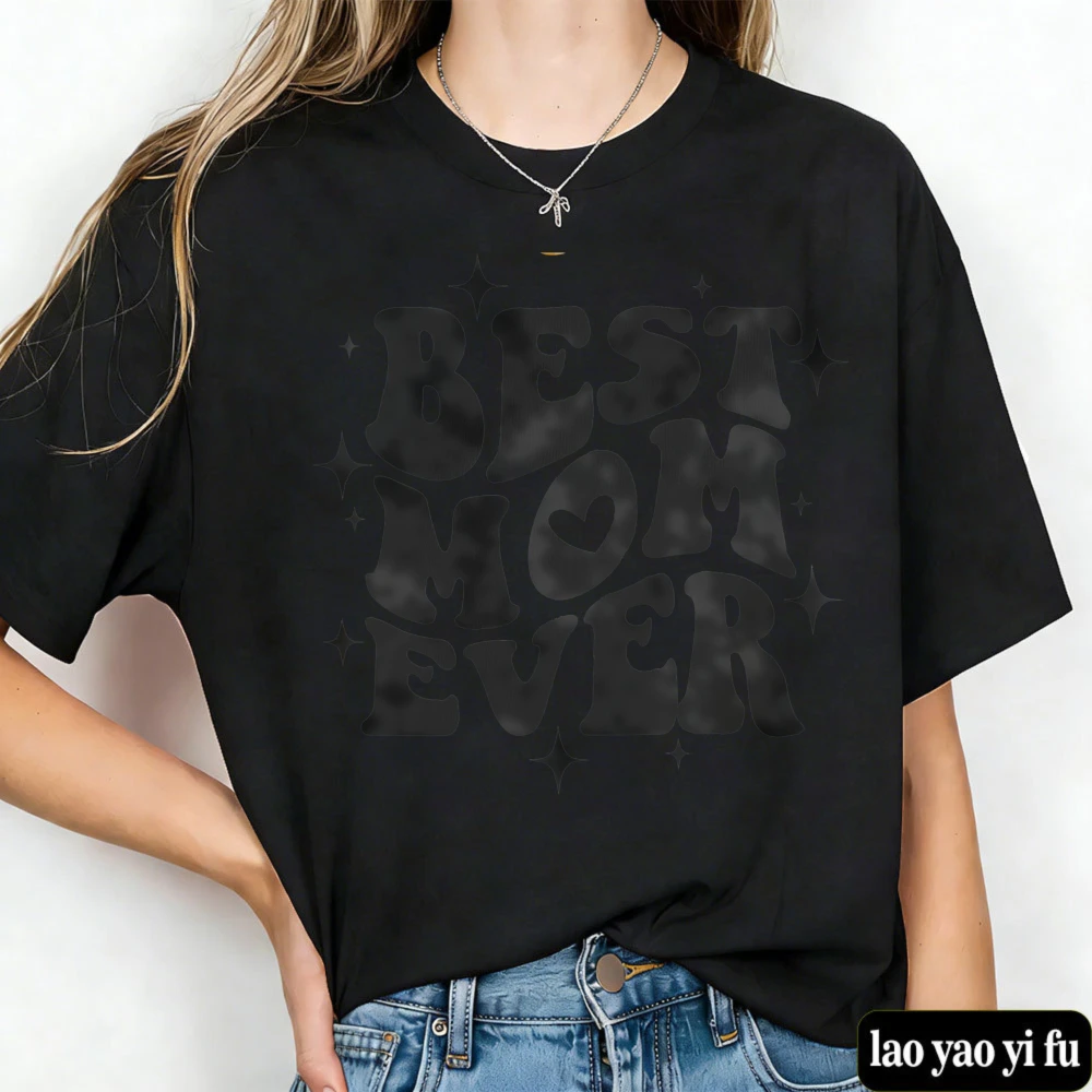 Best Mom Ever T-Shirt  Mother's Day Tee Fashionable Letter Print Short Sleeve Women Tops Y2k Graphic T Shirt Streetwear