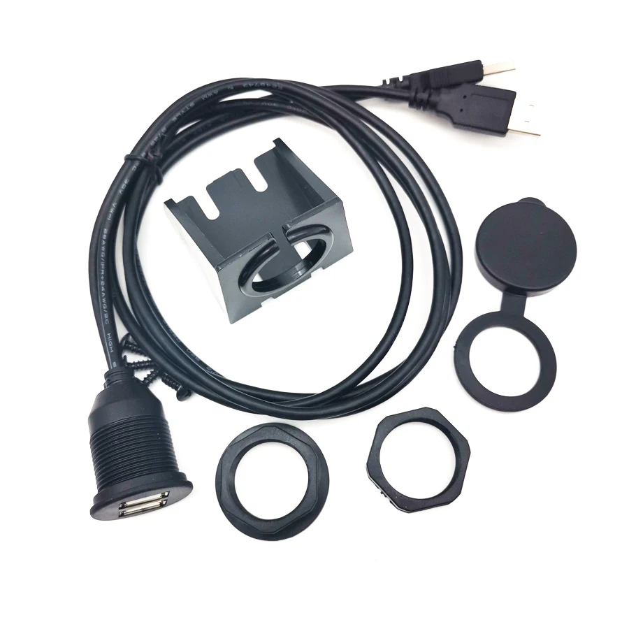 Picture 7: Pro Car Stereo Dashboard Flush Mount Dual USB 2.0A Male To Female Extension Wire