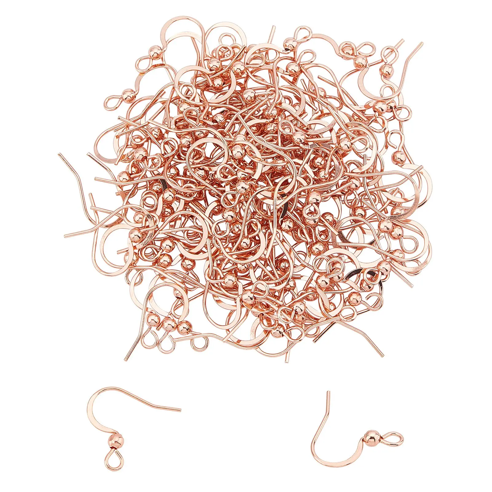 

200pcs/lot Stainless Steel Earring Hooks Rose Gold Color Earrings Clasps Hooks For DIY Jewelry Making Accessories Earwire Bulk