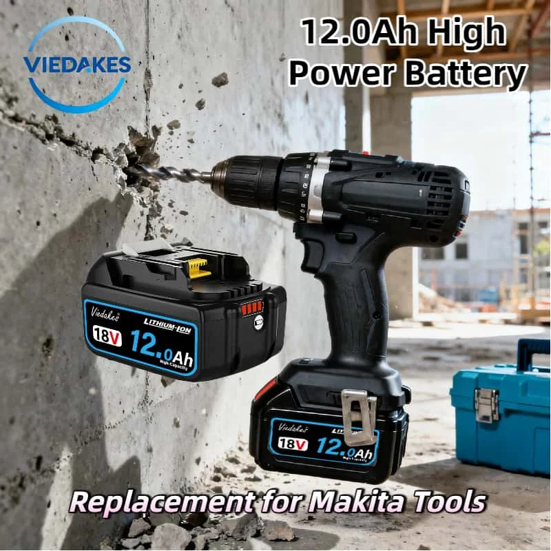 

High-Capacity 18V 12.0Ah Li-Ion Battery –12000mAh Large Capacity, Stable Performance & Universal Fit for Makita Cordless Tools