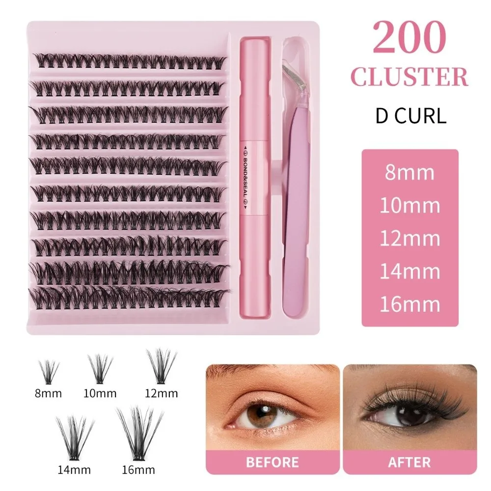 High Quality Bond and Seal False Eyelashes Wispy Style Natural Look Gluing Lashes Cluster Design Clusters Lashes