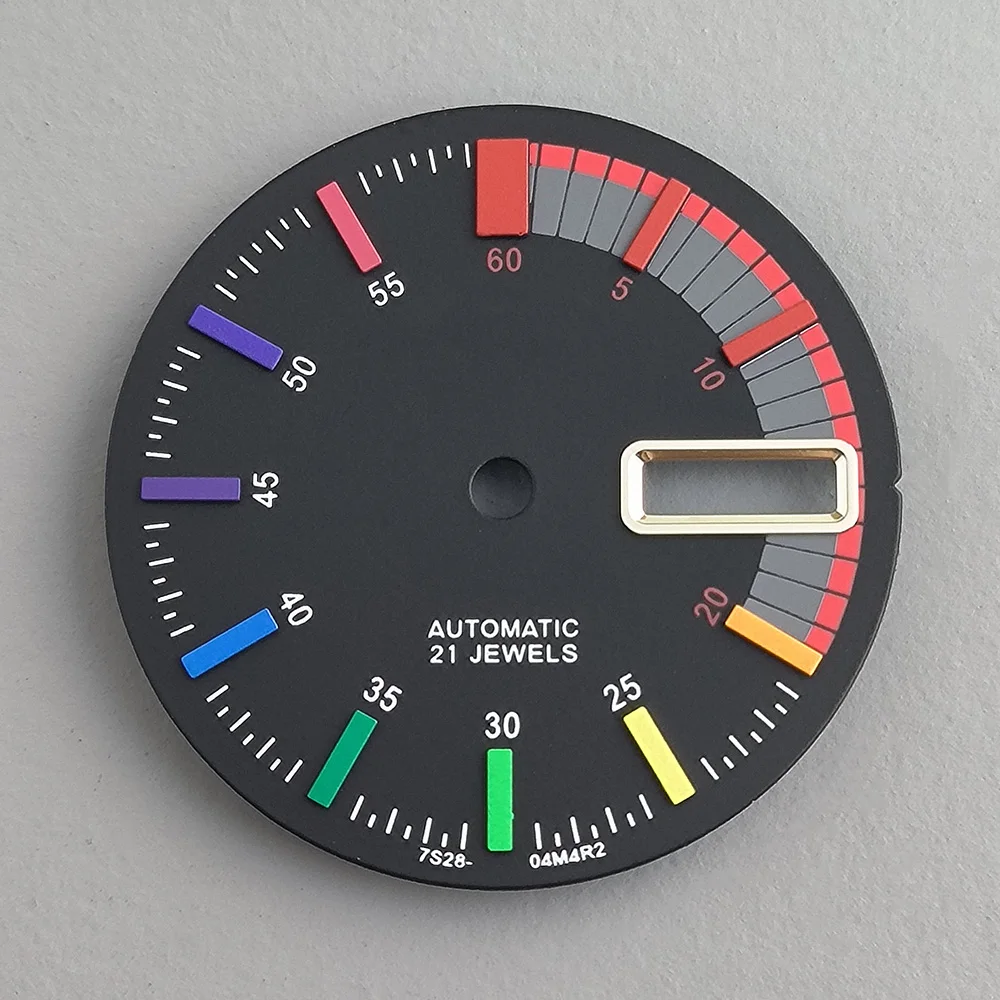 NH36 Zifferblatt NH35 Zifferblatt 28,5 mm Regenbogen Zifferblatt S Zifferblatt Uhr Zifferblatt geeignet für NH36 Uhrwerk Uhrenzubehör Uhrenreparaturwerkzeug