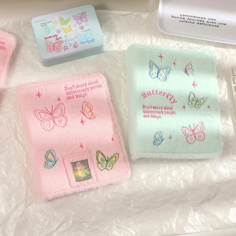 A5 Kpop Plush Collect Book Binding Machine Butterfly Binder Photo Album Photo Card Binder Idol Photo Card Storage Album