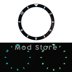 SKX007 / SRPD Mod Flat Ceramic Bezel Insert Dual Time Style GMT 12 Hours Black 38mm BGW9 Lume