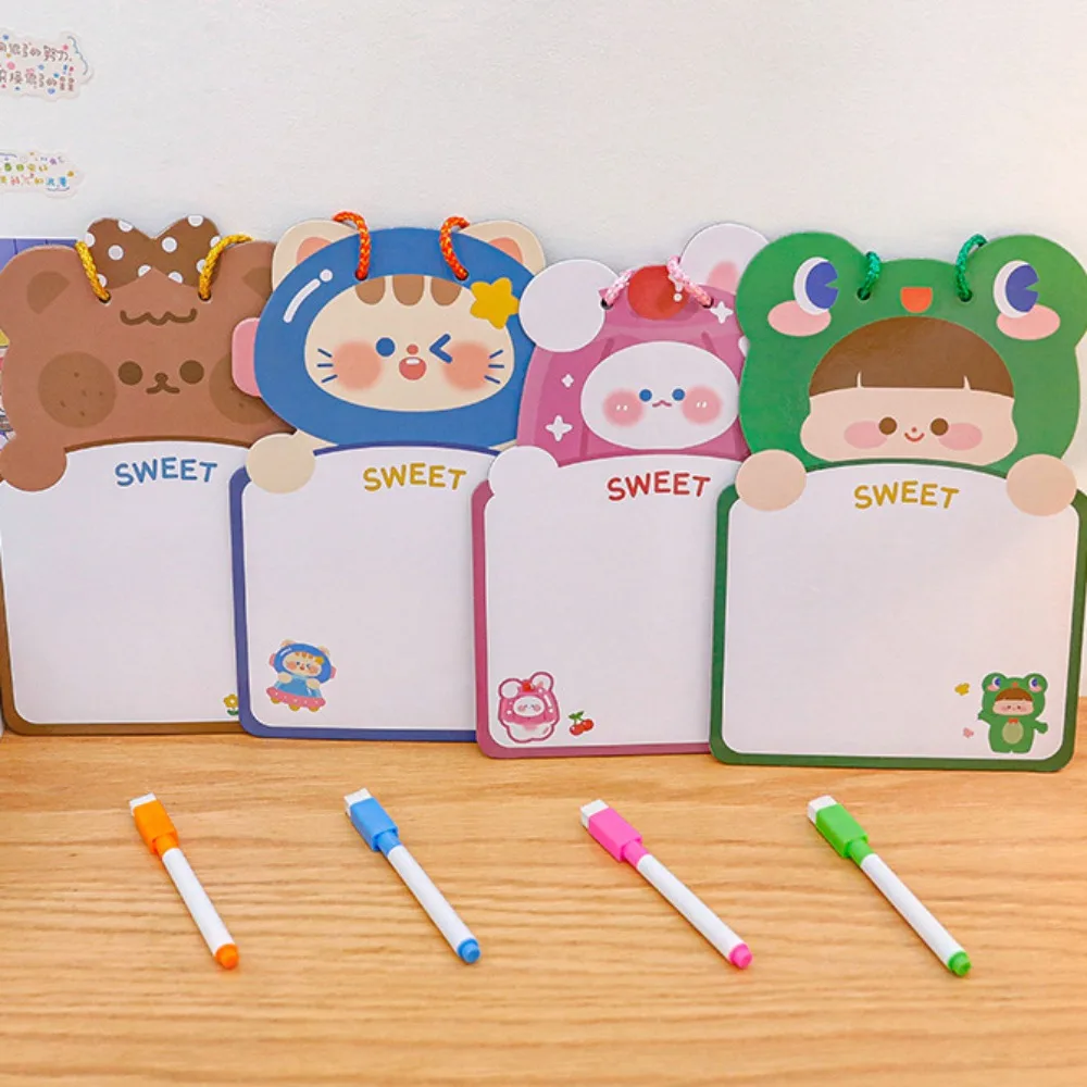 With Pen Cartoon Kids Whiteboard Cardboard Two-sided Cartoon Dry Wipe Cardboard Animal Erasable Double-sided Drawing Board