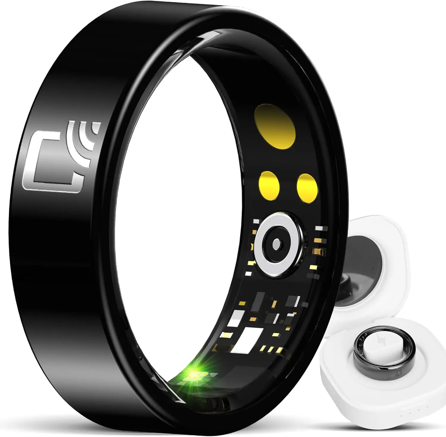 

R20 Ceramic Smart Ring Support NFC Access Control 7mm Ultra Thin For Men Women Heart Rate Blood Pressure Oxygen IP68 Waterproof