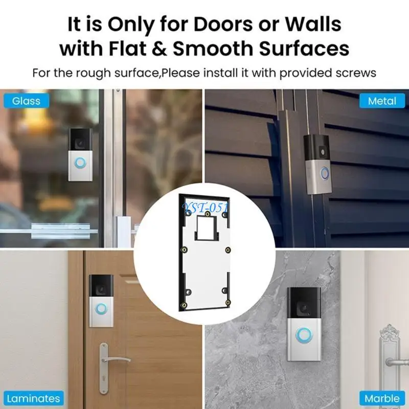 

E15A Doorbell Mounting Brackets Without Drilling Required Fit Video Doorbell 3 3 4 Battery Doorbell Professional