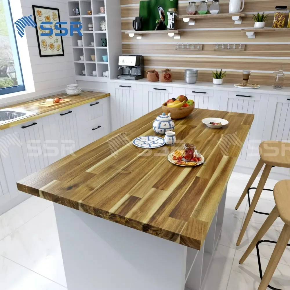 SSR VINA - Acacia Wood Butcher Block Countertop - Acacia Wood Countertop Wood for Countertops Vanity Tops Table Tops