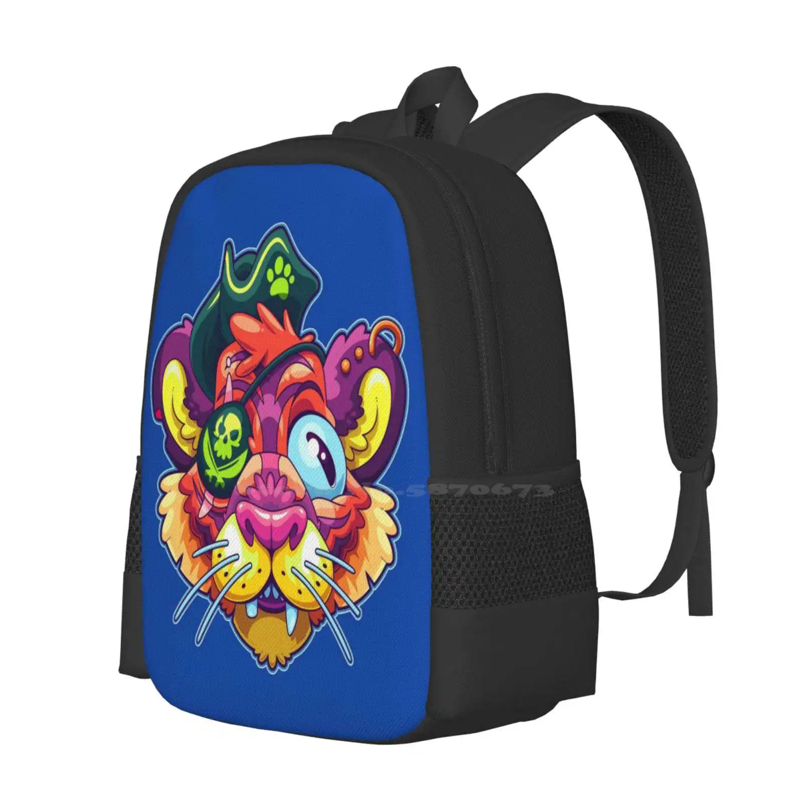 Eye Of The Tiger Hot Sale Schoolbag Backpack Fashion Bags Eye Of The Tiger Pirate Captain Big Cat Saber Eye Patch Kitty Kittens