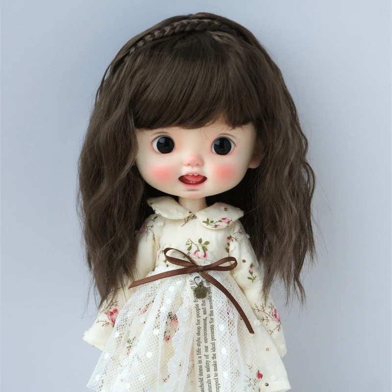 Jusuns wigs  JD633 9-10inch  10-11inch Princess Curl with Lovely braiding  band  Synthetic mohair BJD wig  Blythes accessories