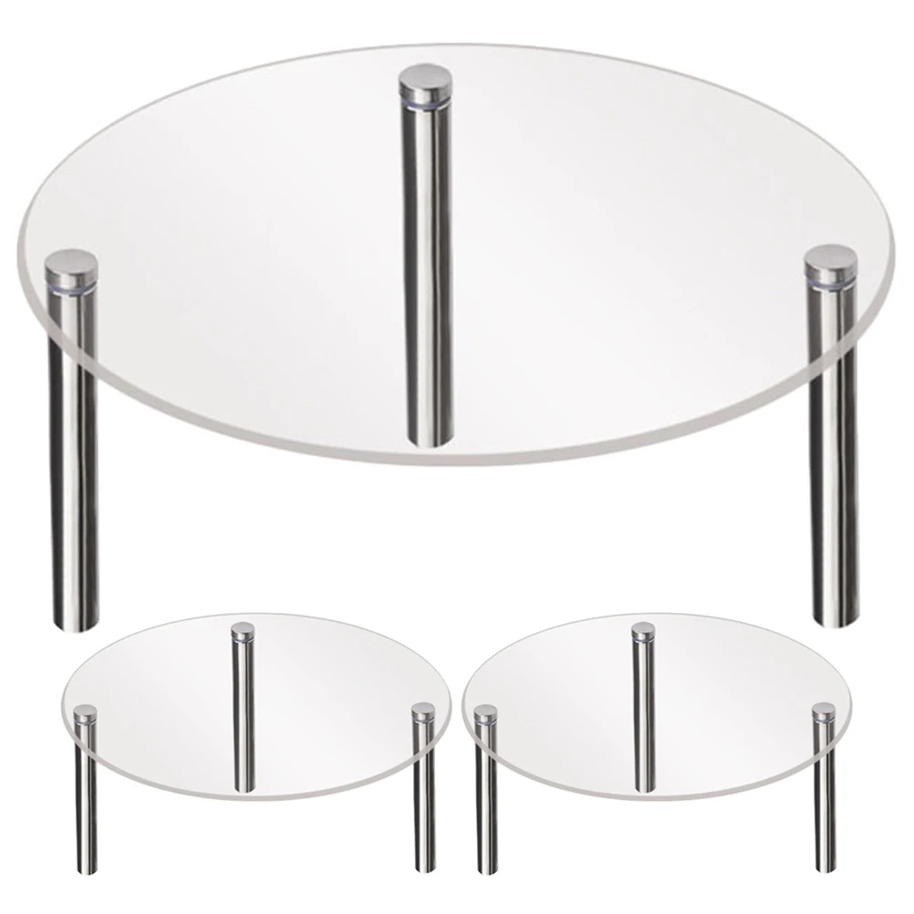 

3pcs Acrylic Cake Clear Display For Cupcakes Dessert Party Wedding Household Use Smooth Edge Cake Holder Buffet Risers