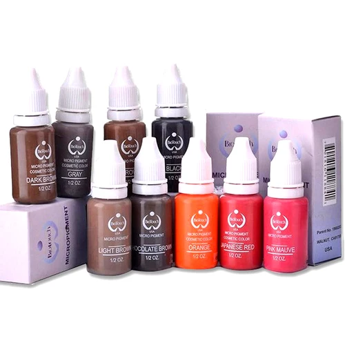Pigmentos de Microblading de 15ml, juego de tinta de tatuaje profesional, maquillaje permanente, cejas, labios, delineador de ojos, Color de tatuaje, herramienta de arte de belleza corporal
