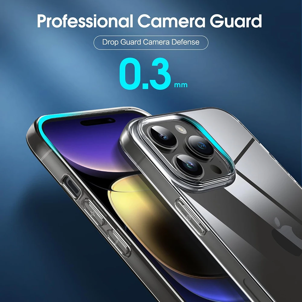 

High Quality Transparent Silicone Soft Case For iPhone 15 Pro Max Ultra Thin Clear Back Cover For iPhone 15 Plus iPhone15 Shell