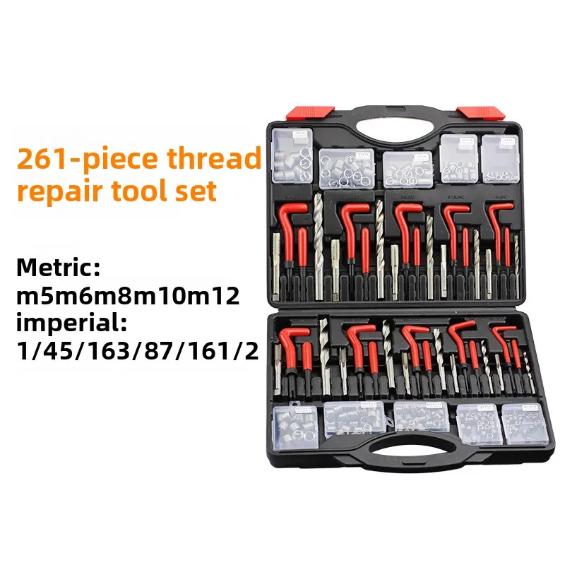 261 thread repair tools, tap and drill bit sets, hand tapping self tapping thread inserts, threading tools, and thread repairers