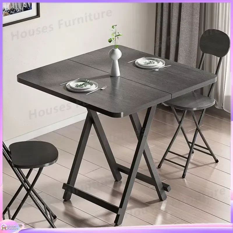 Heavy Duty Folding Table for Restaurant Outdoor Camping Indoor Use Space Saving Steel Frame Portable Dining Table Collapsible