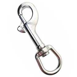 Gancho de presión de perno de ojo de acero inoxidable 316, hebilla de resorte única giratoria para buceo, barco marino